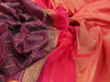 Pure kanjivaram silk saree wine shade and pink with allover zari checked pattern and rettapet zari woven border