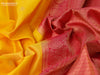 Pure kanjivaram silk saree mango yellow and pink with zari woven buttas and floral design zari woven border
