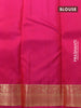 Pure kanjivaram silk saree yellow and pink with allover zari weaves & buttas and peacock zari woven border