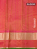 Pure kanjivaram silk saree mango yellow and dual shade of pink with allover self emboss & buttas and temple design rettapet zari woven border