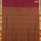 10 yards semi silk cotton saree maroon and dark mustard with allover checked pattern and zari woven border