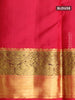 Pure kanjivaram silk saree light blue and pink with allover zari weaves and annam zari woven korvai border