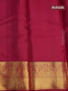 Pure kanjivaram silk saree cream and maroon with allover zari weaves and annam zari woven korvai border