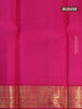 Pure kanjivaram silk saree lime yellow and pink with allover zari weaves & floral buttas and zari woven annam korvai border