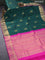 Pure kanjivaram silk saree dark green and purple with peacock zari woven buttas and rich zari woven border butta style