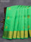 Pure kanjivaram silk saree parrot green and pink with allover zari weaves & buttas and rich zari woven border allover weaves