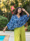 Devki Indigo Poncho Shirt Top