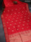 Banarasi katan silk saree red with zari woven buttas and zari woven border