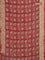 Chanderi bagru saree red and beige with allover kalamkari prints and small zari woven border