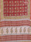 Chanderi bagru saree red and beige with allover kalamkari prints and small zari woven border