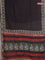 Chanderi bagru saree black and beige with plain body and maheshwari border