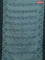 Bengal soft cotton saree teal blue and grey with allover weaves and simple border