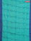 Bengal soft cotton saree teal blue and navy blue with allover weaves and simple border