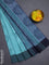 Bengal soft cotton saree teal blue and blue with butta weaves and simple border
