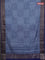 Chanderi silk cotton saree blue with allover prints and banarasi style border