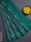 Chanderi silk cotton saree green with allover kalamkari prints and woven border