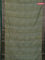 Chanderi silk cotton saree green with allover geometric prints and banarasi style border