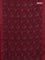 Chanderi silk cotton saree maroon with allover floral prints and woven border