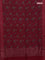 Chanderi silk cotton saree maroon with allover floral prints and woven border