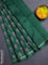 Chanderi silk cotton saree green with allover floral prints and zari woven border