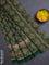 Chanderi silk cotton saree green with allover prints & woven buttas and woven border