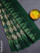 Chanderi silk cotton saree green with allover geometric prints & woven buttas and temple design border