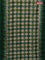 Chanderi silk cotton saree green with allover geometric prints & woven buttas and temple design border