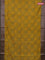 Chanderi silk cotton saree dark mustard and grey shade with allover prints and banarasi style border