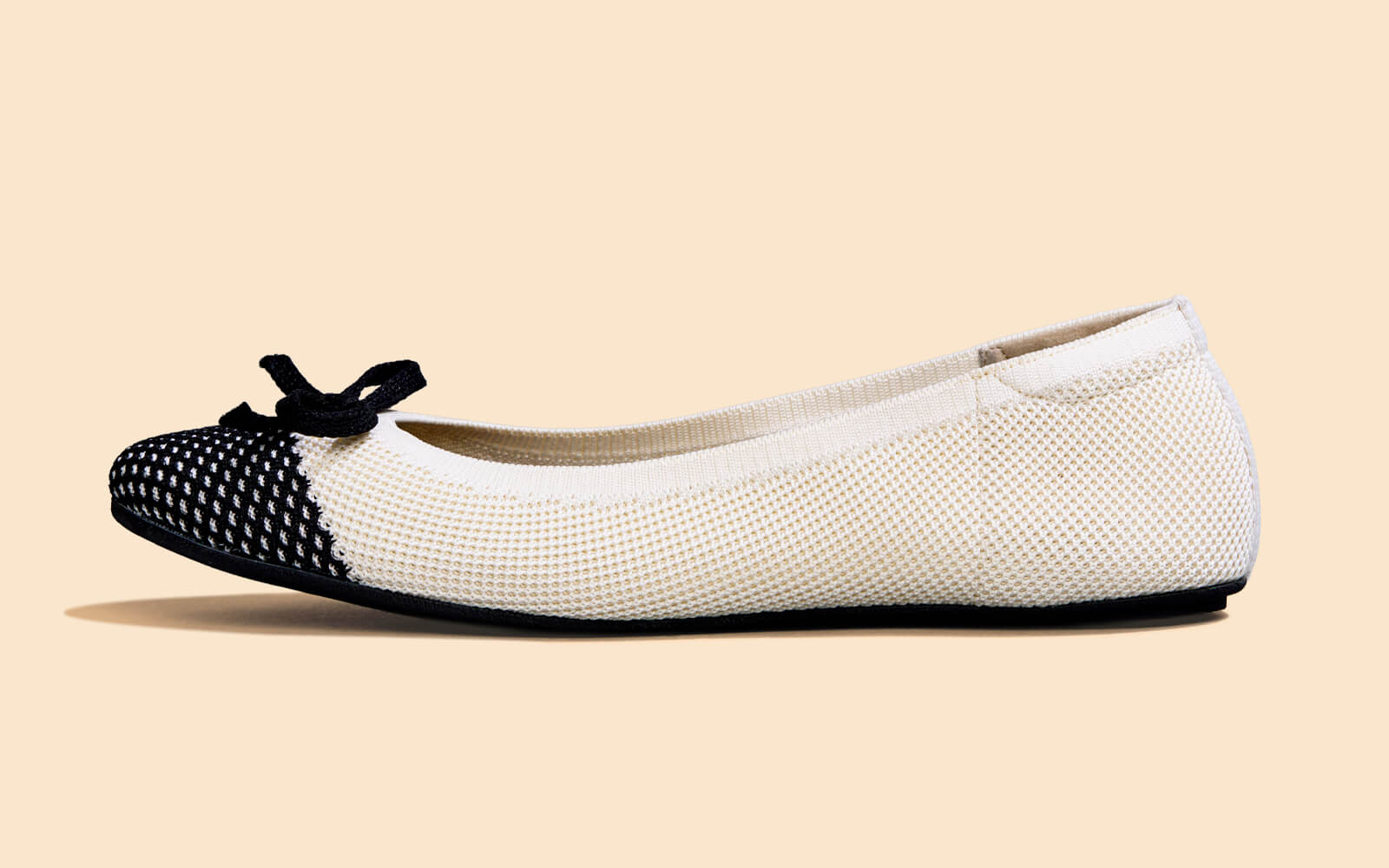 Ballet Flats For Women : Ivory-Black