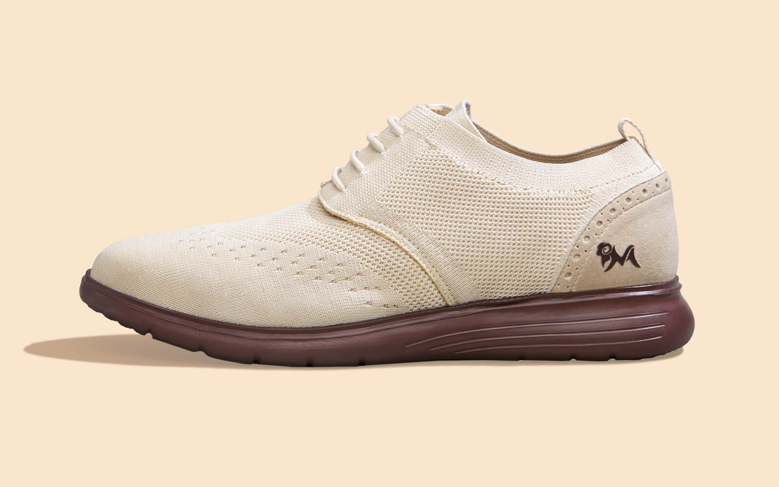 Casual Derby Sneakers : Ivory Brown