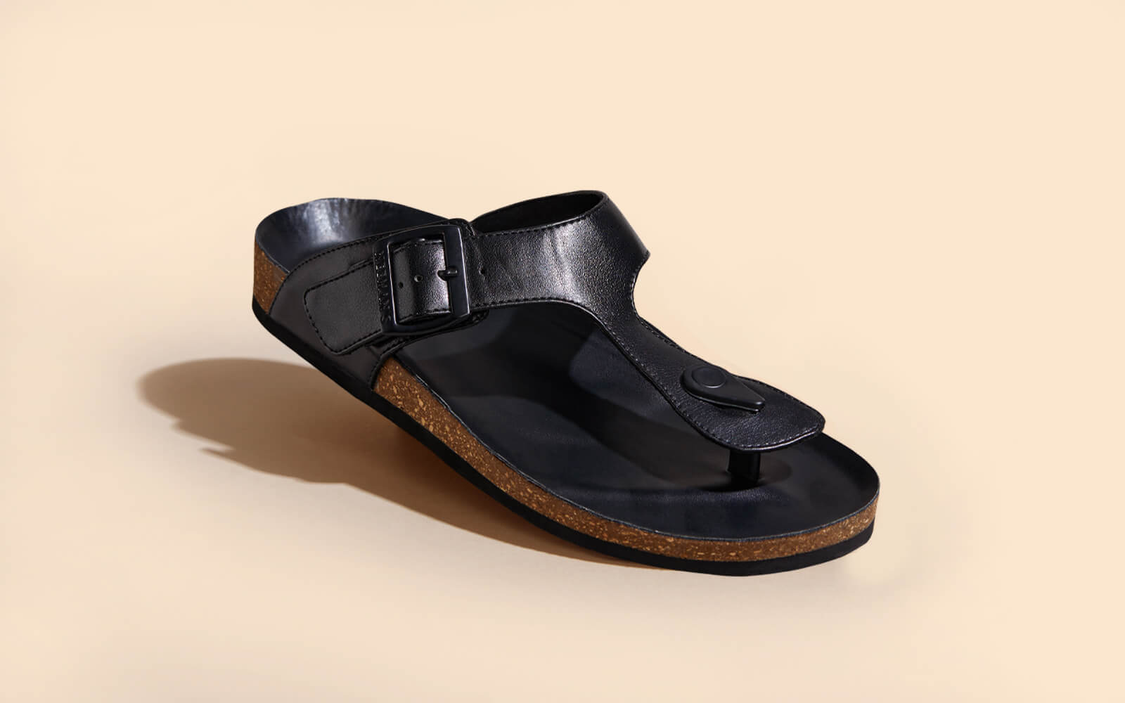 Cork Thong Sandals : Black