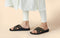 Ethnic Cross Strap Sandals : Black