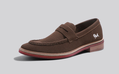 Block Heel Loafers : Brown