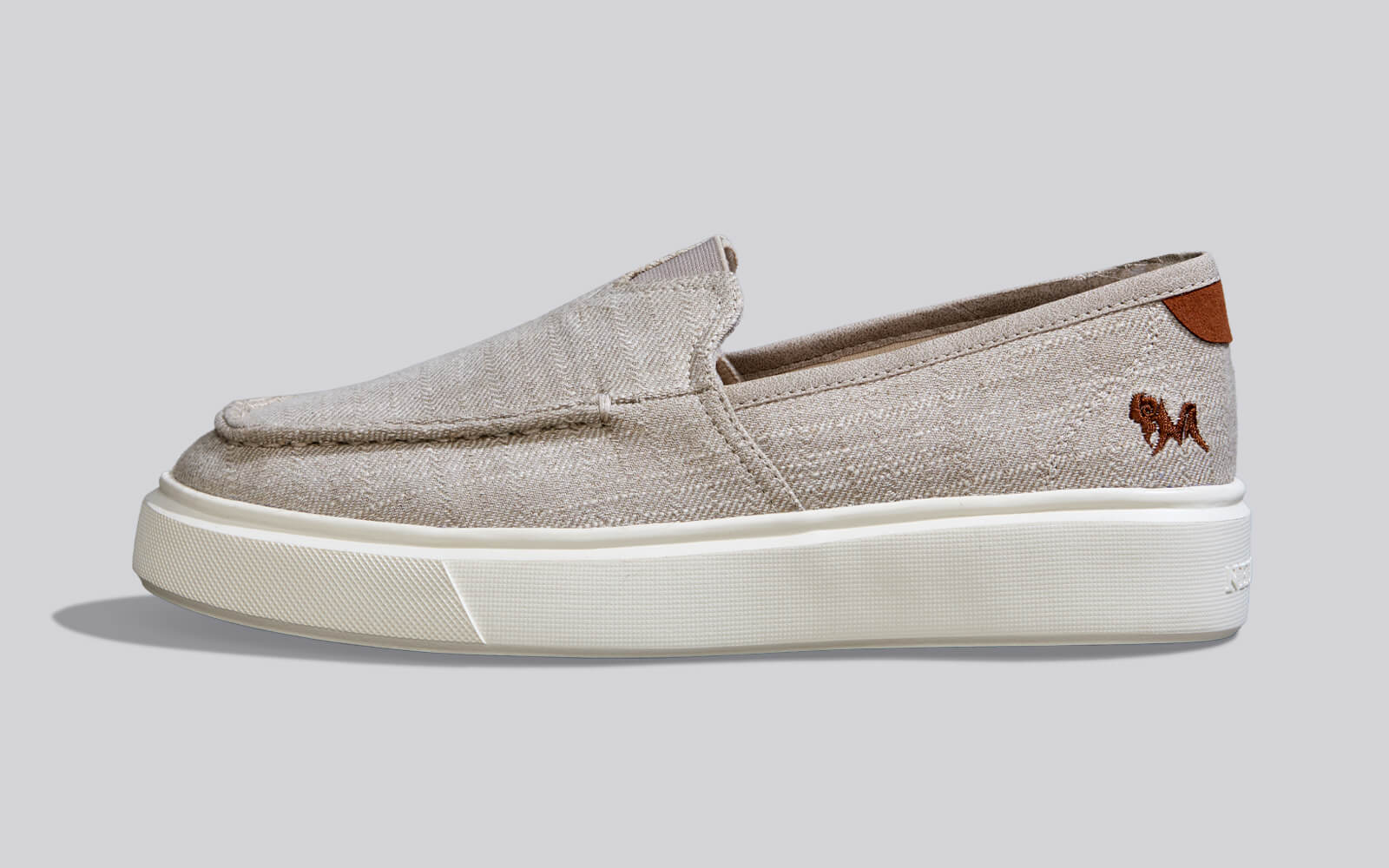 Canvas Coast Slip Ons : Beige