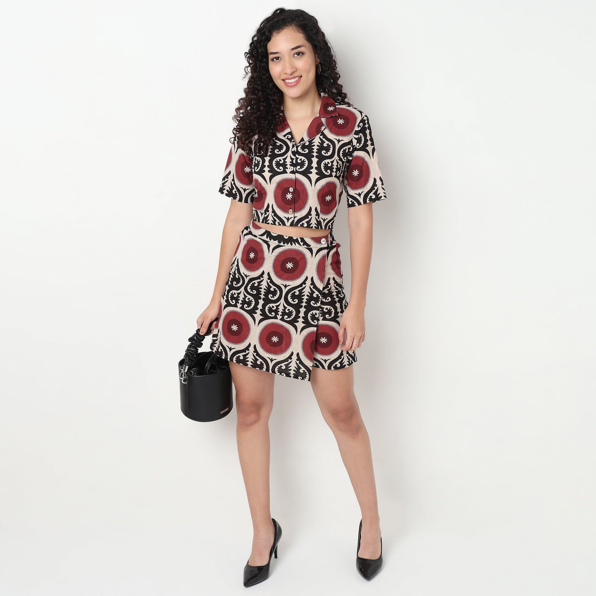 Printed High Rise Skort