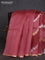 Banarasi organza silk saree pastel maroon and mauve pink with silver & gold zari weaves and zari woven piping boder