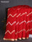 Banarasi organza silk saree red with silver & gold zig zag weaves and zari woven border