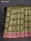 Banarasi silk cotton saree green and mauve pink with allover thread & zari woven butta weaves and woven border