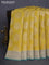 Banarasi tissue silk cotton saree mustard yellow and pastel green with allover thread & zari woven butta weaves and woven border