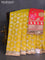 Banarasi tissue saree yellow and red with allover zari woven geometric wevaes and lace work border
