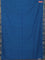 Bengal soft cotton saree cs blue with plain body and zari woven border