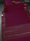 Chiniya silk saree maroon and deep jamun with plain body and woven border