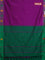 Arani semi silk saree purple shade and green with thread woven buttas and thread woven butta border
