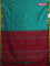 Arani semi silk saree teal green and maroon with thread woven buttas and piping border