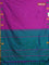 Arani semi silk saree purple and dual shade of teal green with thread woven buttas and piping border
