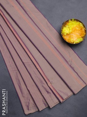 Arani semi silk saree dual shade of beige with allover thread weaves in borderless style