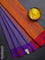 Arani semi silk saree dual shade of violet and dual shade of orange with thread woven buttas and thread woven butta border
