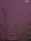 Arani semi silk saree dual shade of greenish purple with silver zari woven buttas in borderless style