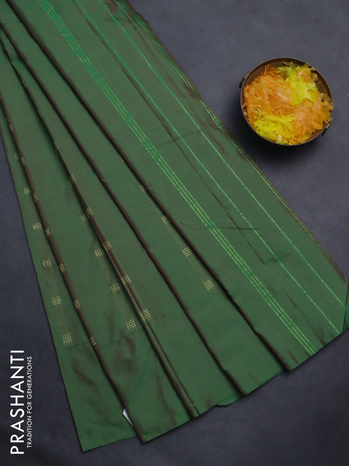 Arani semi silk saree red with zari woven buttas in borderless style