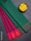 Arani semi silk saree magenta pink and dual shade of green with thread woven buttas and thread woven butta border